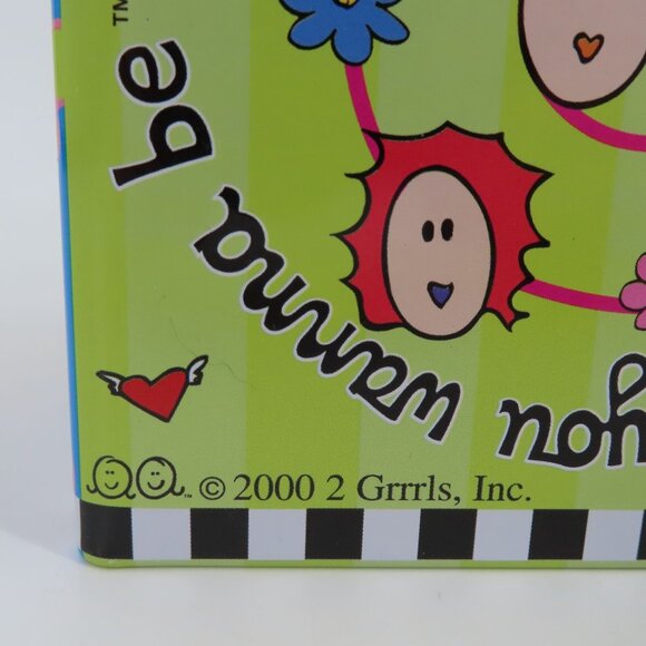2 Grrrls Inc 2000 Metal Flower Floral Be The Girl You Wanna Be Tissue Box Cover - Picture 3 of 9